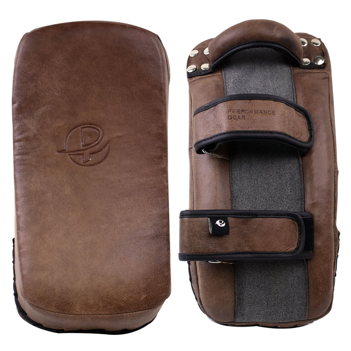 Brown Vintage Leather Thai Pads (pair)