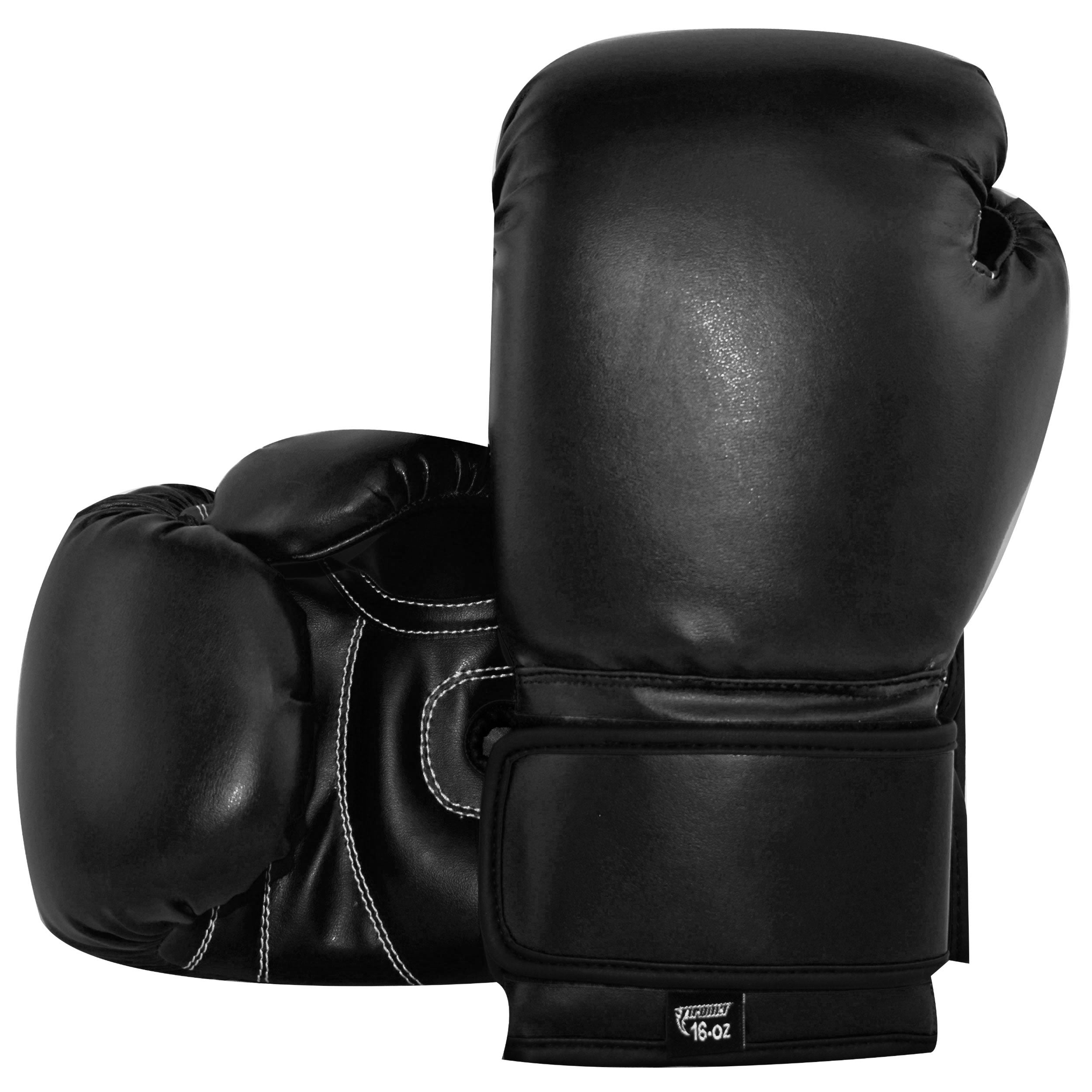 Deals black leather boxing gloves