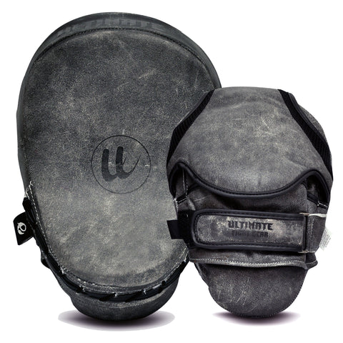 Antique Grey Leather Series- Vintage Focus Pad - Genuine Leather - Boxing MMA Muay Thai Training