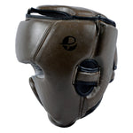 PFG Vintage Brown Genuine Leather Head Guard for Boxing MMA Muay Thai Training