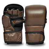 Brown Vintage MMA Sparring Gloves - Genuine Leather